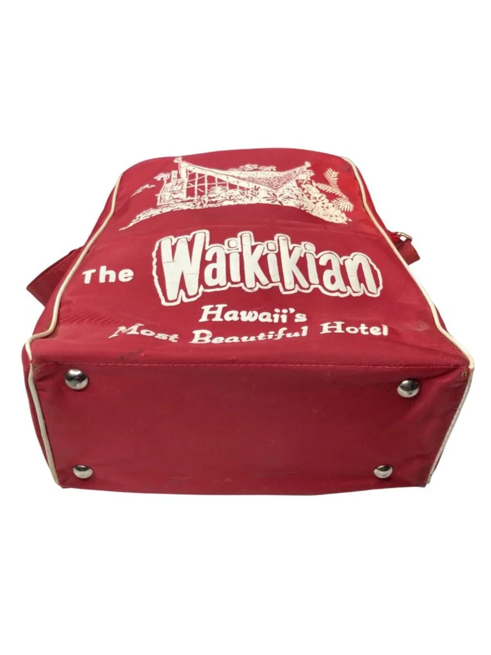 Vintage Waikikian Hotel Shoulder Bag Hawaii Vacation Souvenir Tote Travel